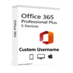 Office 365 Professional Plus – 5 Devices (Mobile | PC | Mac) – Custom Username