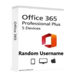 Office 365 Professional Plus – 5 Devices (Random Username)
